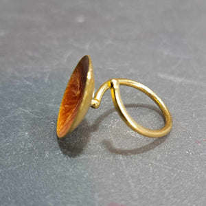 Δαχτυλίδι ορειχάλκινο με μελί σμάλτο, διαμέτρου 2,1cm