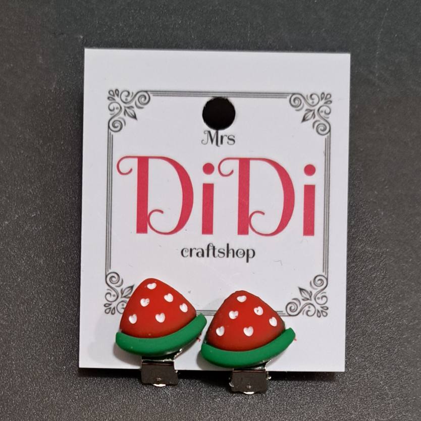 Σκουλαρίκια παιδικά κλιπς, καρπουζάκια 2204245