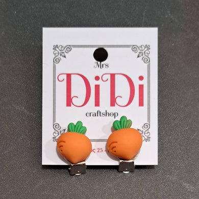 Σκουλαρίκια παιδικά κλιπς, καρότα 2204242